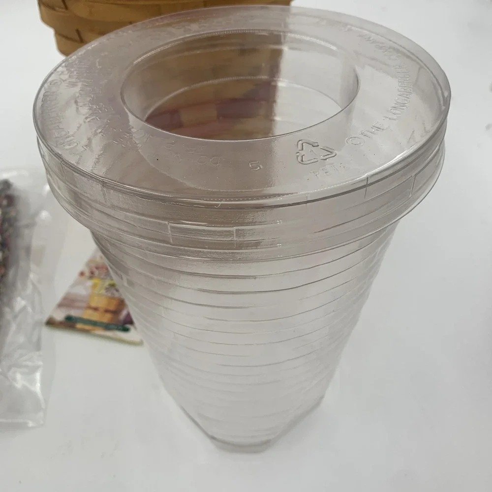 VTG NEW Longaberger  1998 Snapdragon Vase Basket Liner Protector Tie On Lid Book